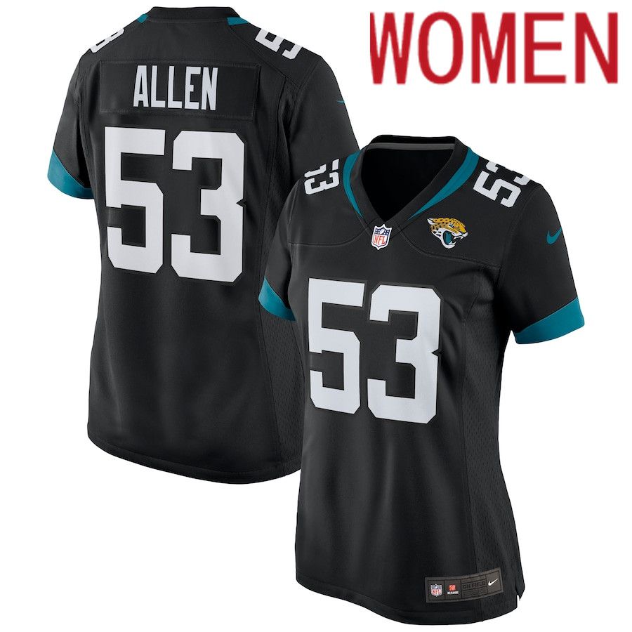 Women Jacksonville Jaguars #53 Dakota Allen Nike Black Game NFL Jersey